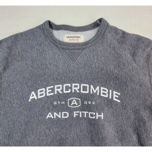 Y2K Abercrombie Fitch Pullover Mens M Gym Issue 1892 Sweatshirt Spellout Gray‎